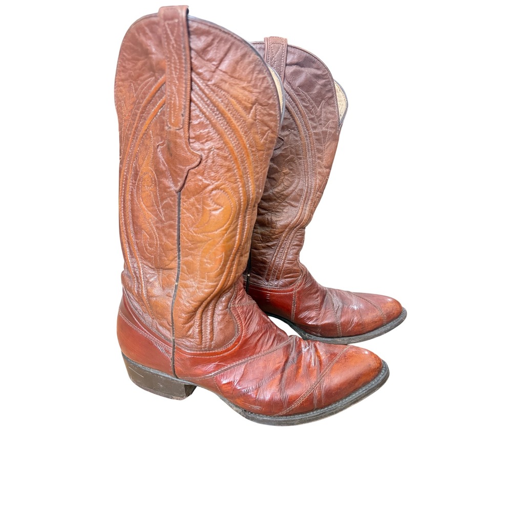 Cuadra Brown Leather Western Cowboy Boots Pointed Toe Mexico Women 8.5